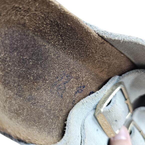 Birkenstock Arizona Suede Leather Shoes Womens EU37 Comfort Sandals Boho Slide - Picture 3 of 6